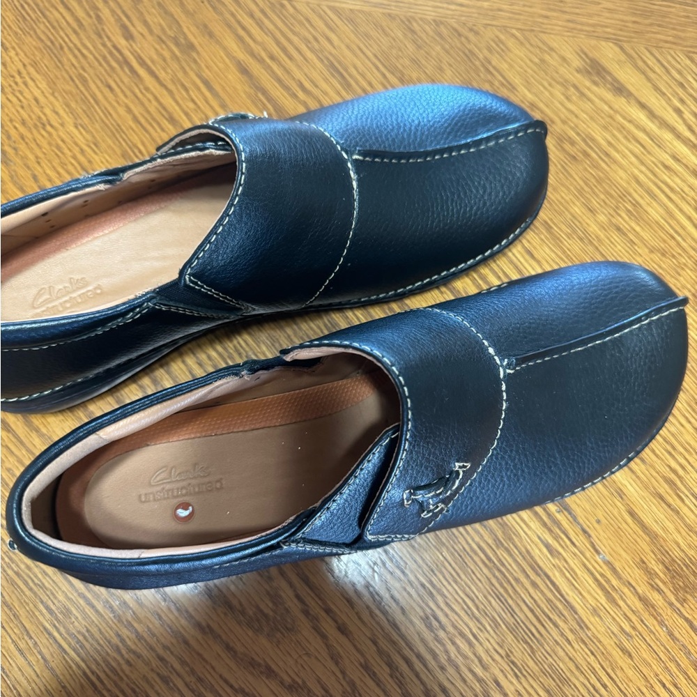 Clarks Black Leather Loafers